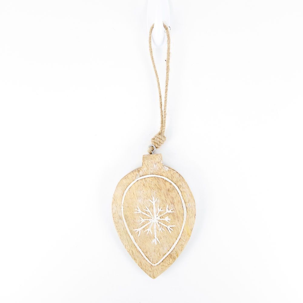 Clearance - Teardrop Snowflake Ornament Natural