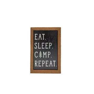 Eat Sleep Camp Repeat Sign 6 x 4