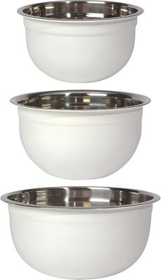 Matte Steel White Mixing Bowls Set of 3