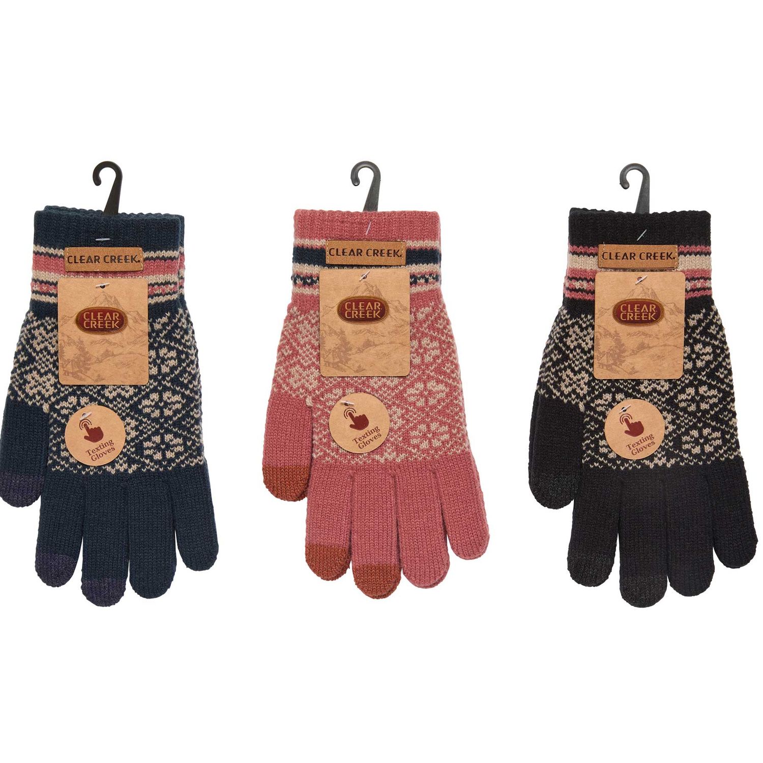 Women’s Knit Jacquard Texting Glove - Assorted