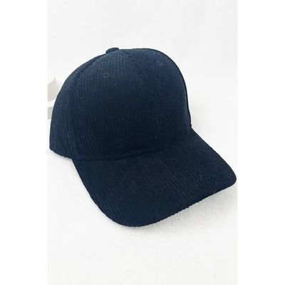 Black Corduroy Baseball Hat