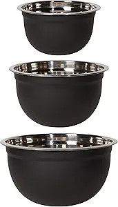 Matte Steel Black Mixing Bowls Set of 3