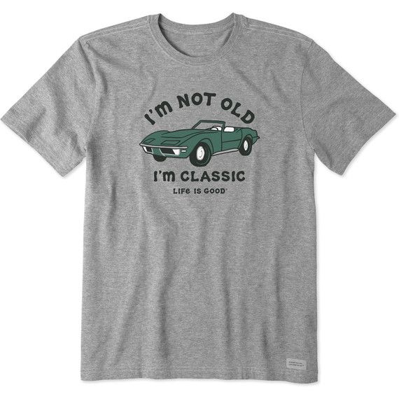 Clearance Mens SS I’m Not Old Sports Car Heather Gray MD