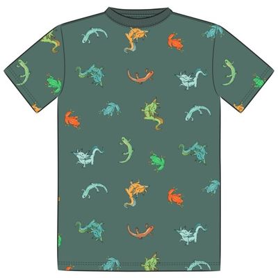 Clearance Kids SS Axolotl And Amphibian Friends Spruce Green SM