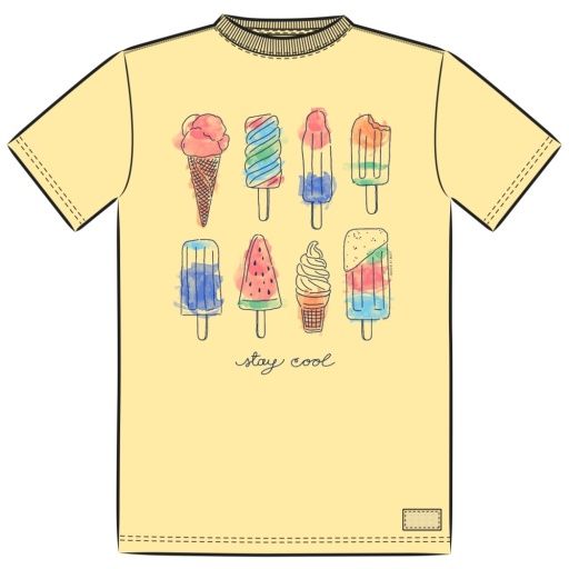 Kids Ice Cream &amp; Popsicles Sandy Yellow SS Tee SM by Life is Good