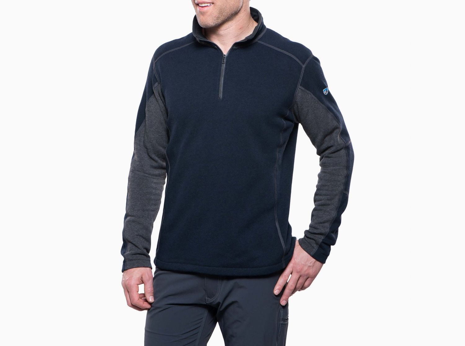 KUHL Revel 1/4 Zip, Color: Mutiny Blue / Steel, Size: SM