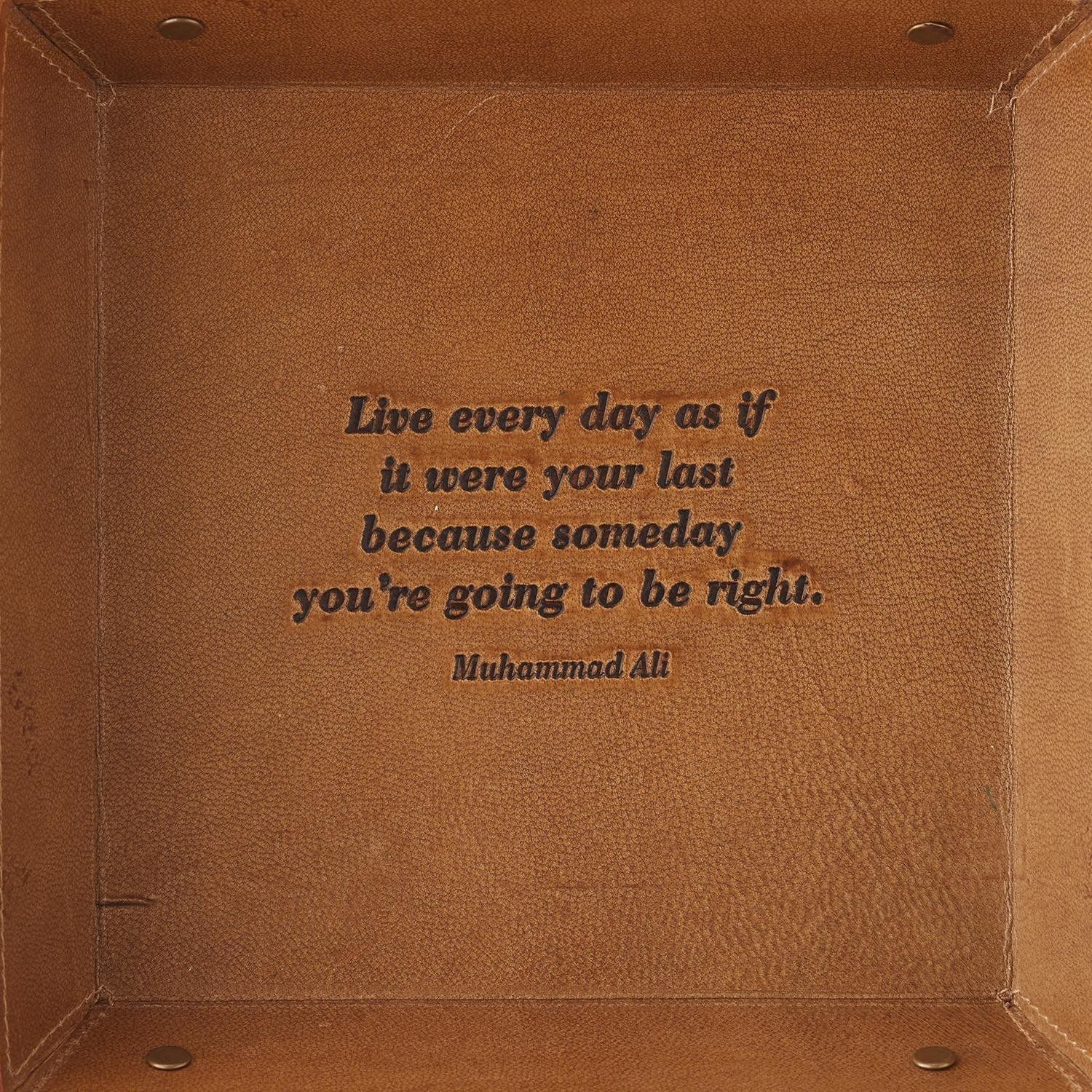 Leather Desk Tray, Color: Live Every Day