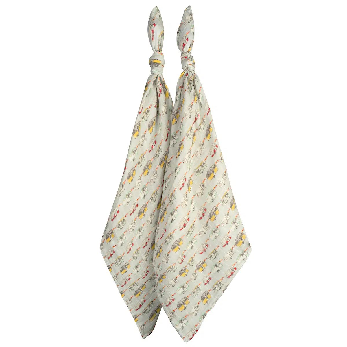 Organic Burp Cloth Set of 2, Style: Vintage Trailers