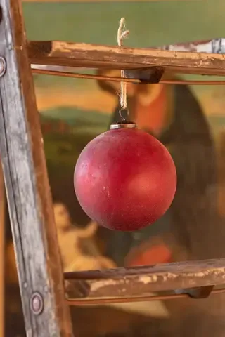 Frosted Ruby Glass Ornament, Size: 6”