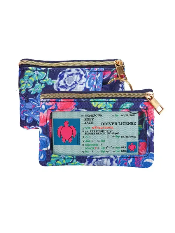 Mini Zip Wallet, Color: Bloom