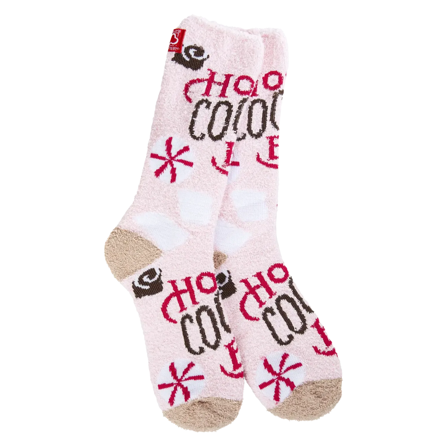 Cozy Christmas Crew Socks, Color: Hot Cocoa Bar