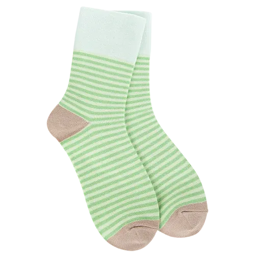 Weekend Garden Mini Crew, Color: Lime Stripe