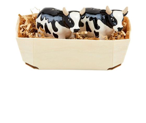Salt &amp; Pepper Basket, Style: Cow