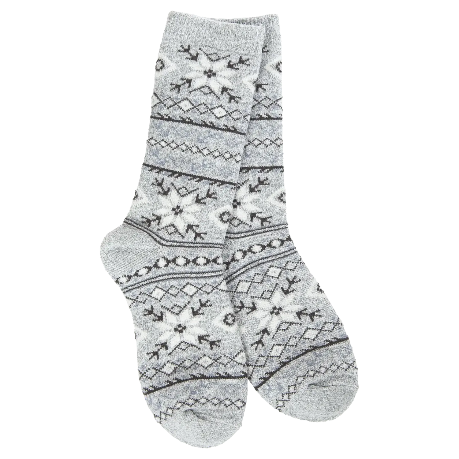 Holiday Mini Crew Socks, Color: Fair Isle Grey