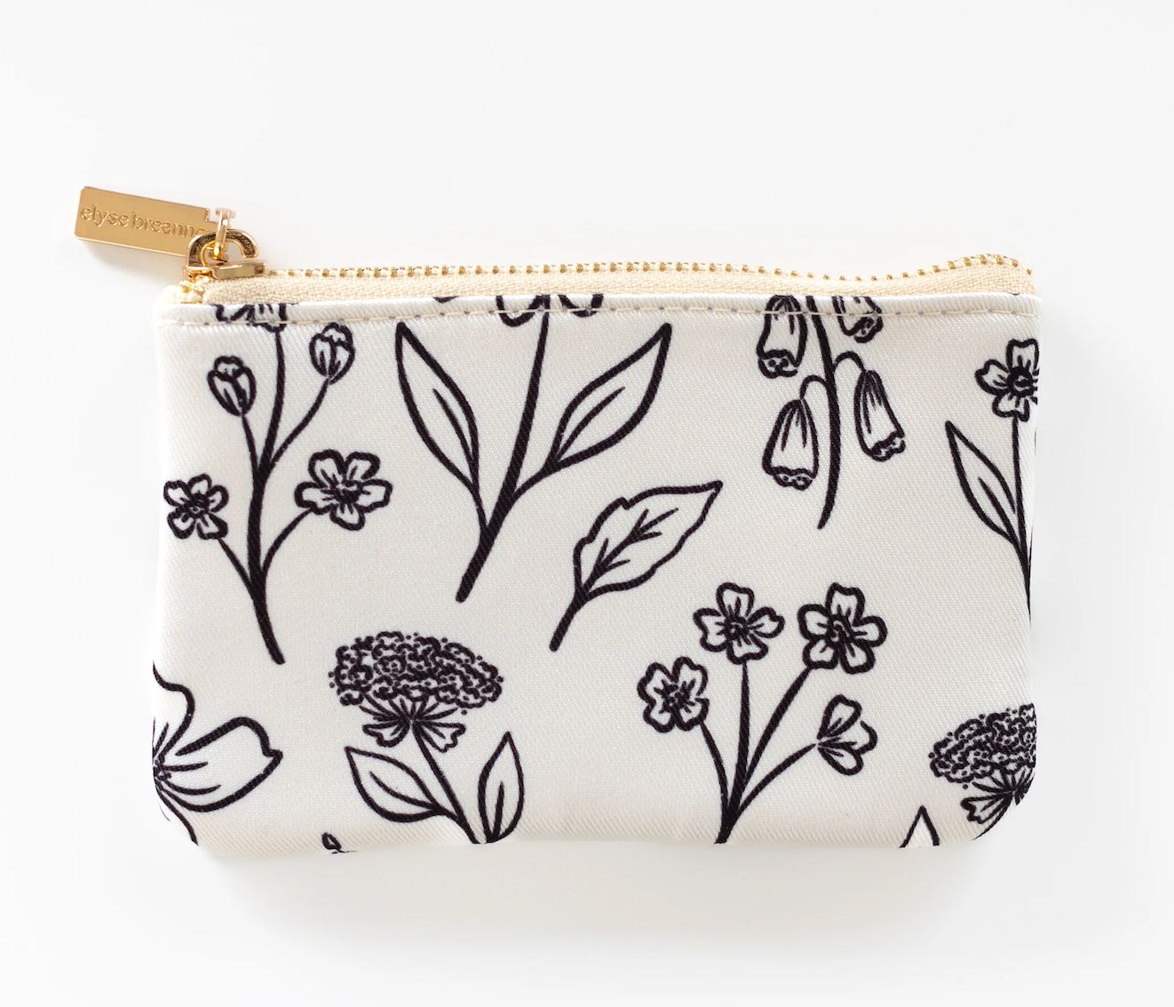Coin Pouch, Style: Ivory Pressed Floral