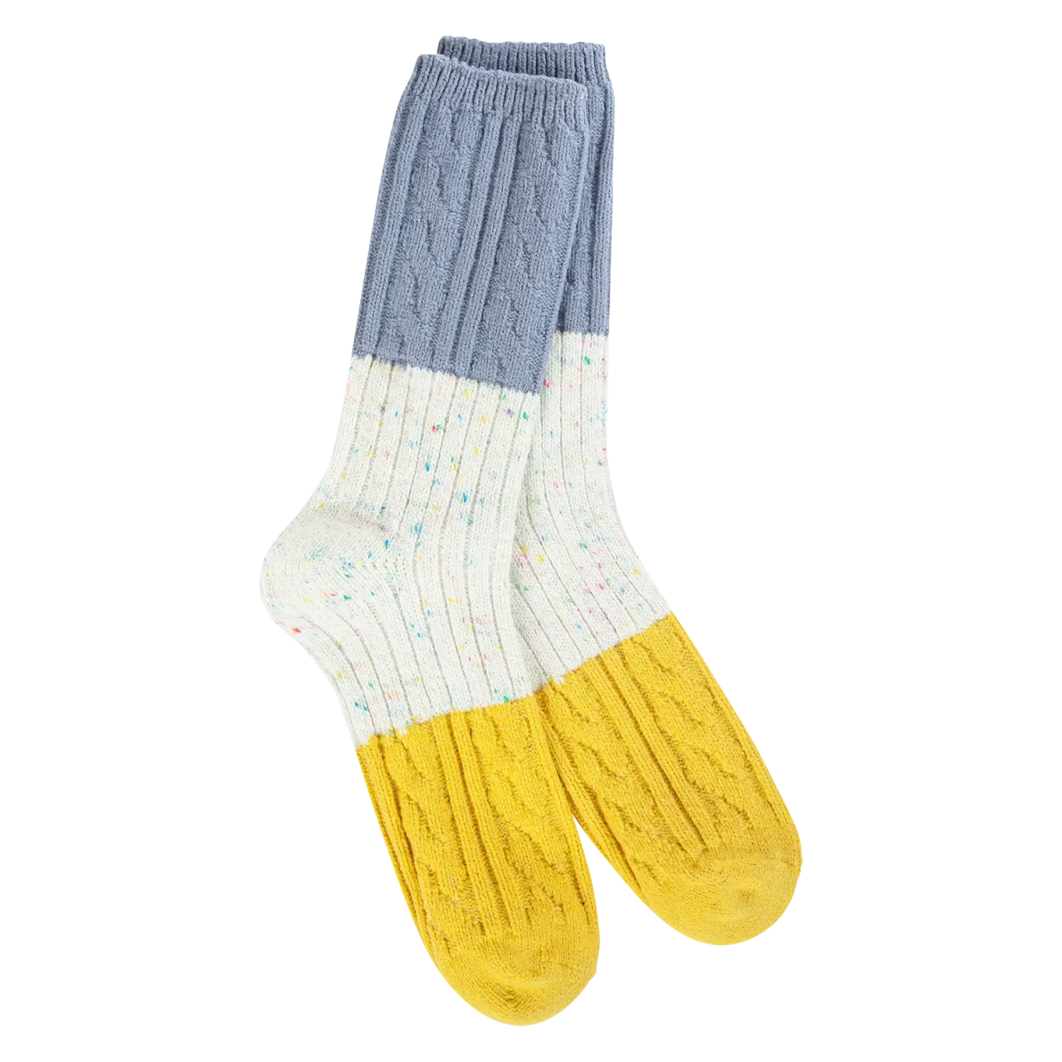 Confetti Cable Crew Socks, Color: Vanilla Multi