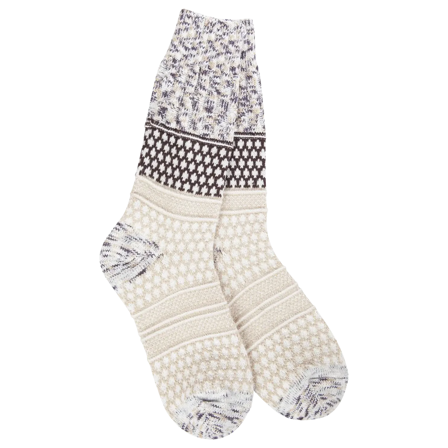 Gallery Textured Crew Socks, Color: Cookie Dough Multi