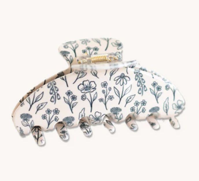 Floral Claw Clip, Color: Pressed Flower