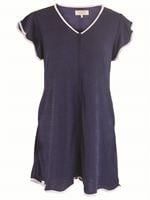Zip Terry Coverup Dress, Size: SM, Color: Navy