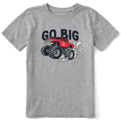 Go Big Monster Truck Heather Gray LG Kids SM by Life is Good