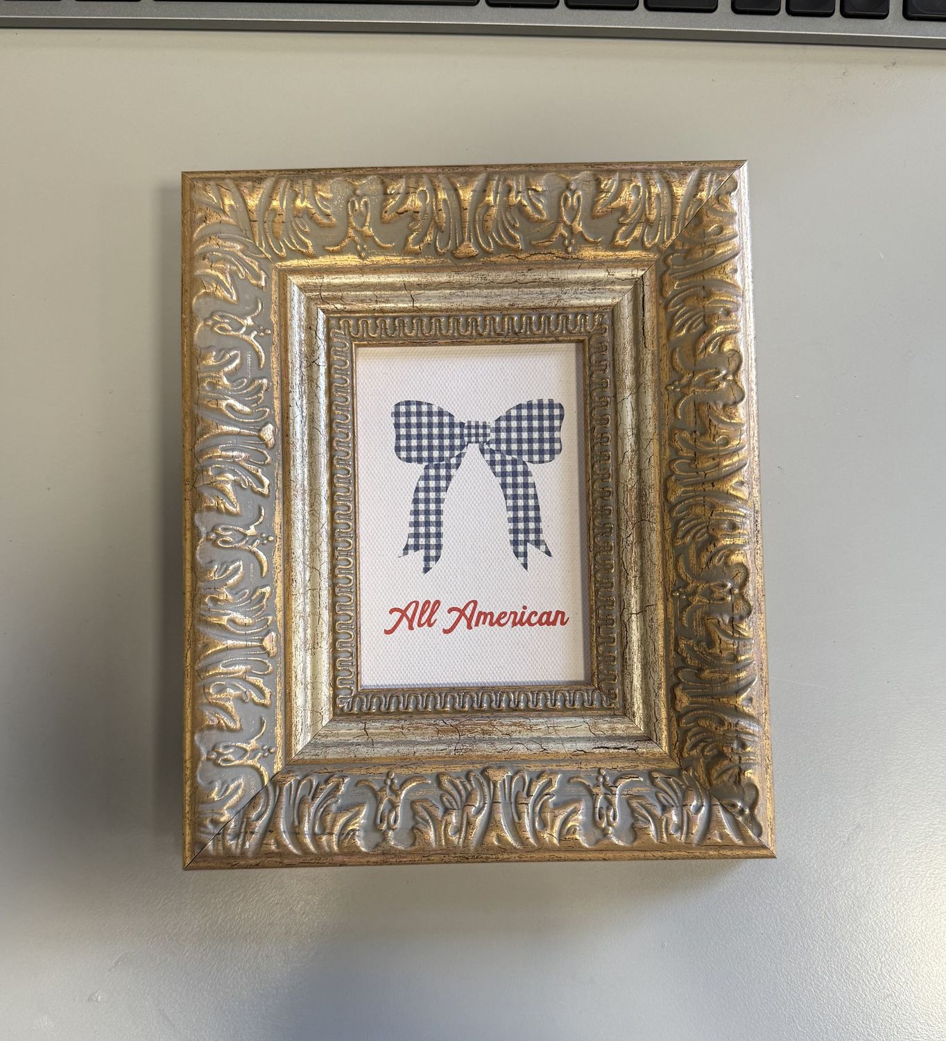 All American Vintage Framed Antique Style Sign 5x7”