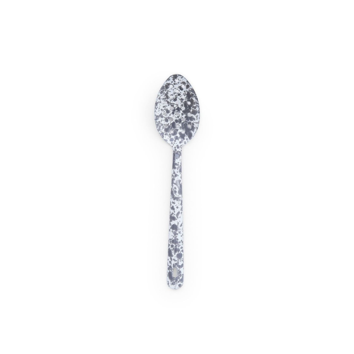 Lg Slotted Spoon Grey Splatter