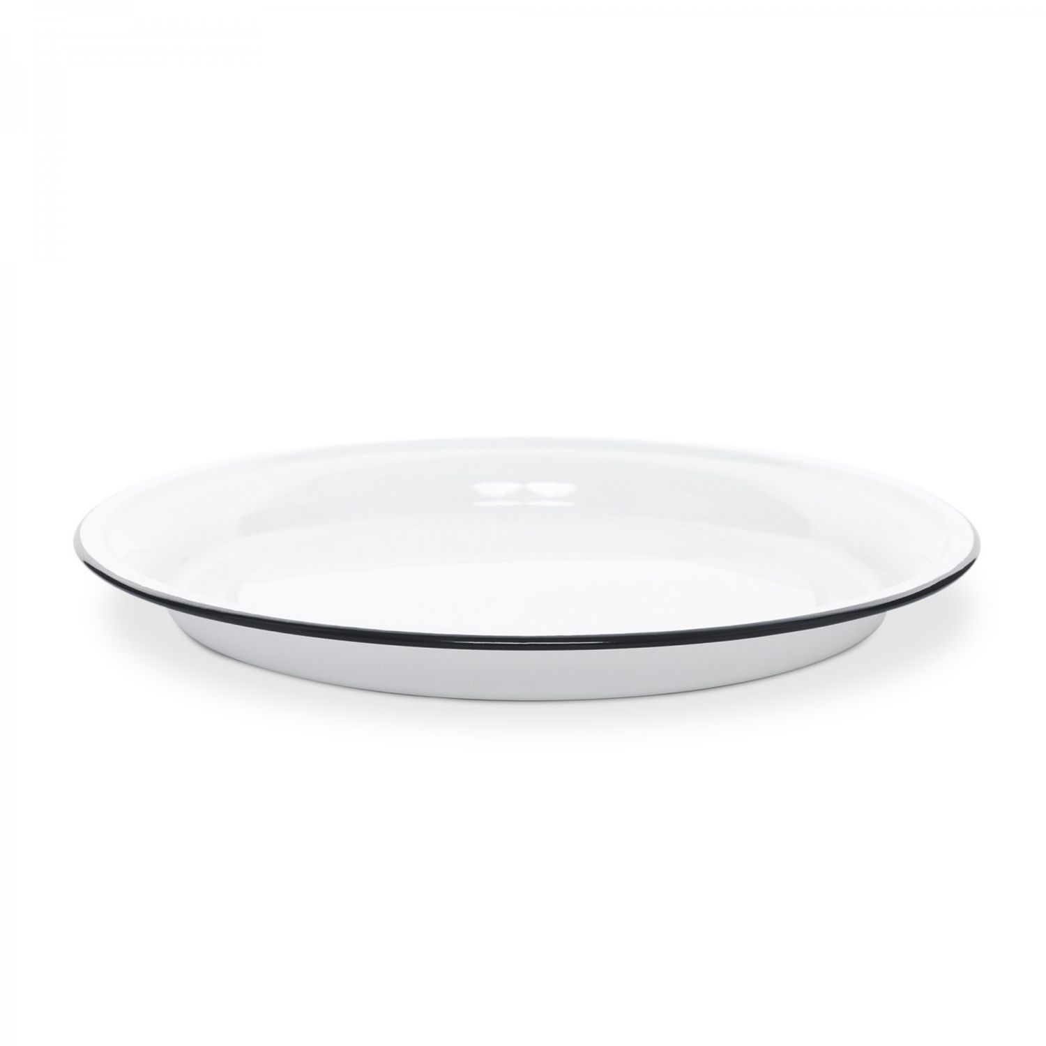 Large Round Tray Black Rim 20.5 by Crow Canyon