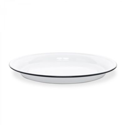 Large Round Tray Black Rim 20.5 by Crow Canyon