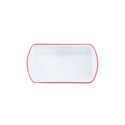 Loaf Pan Red Rim 9x5