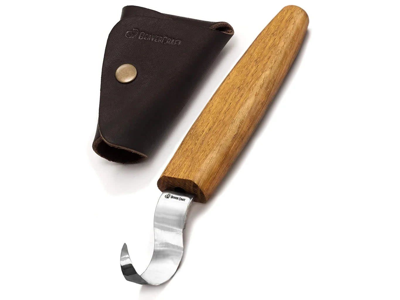 Spoon Carving Knife 25mm w/Leather Sheath
