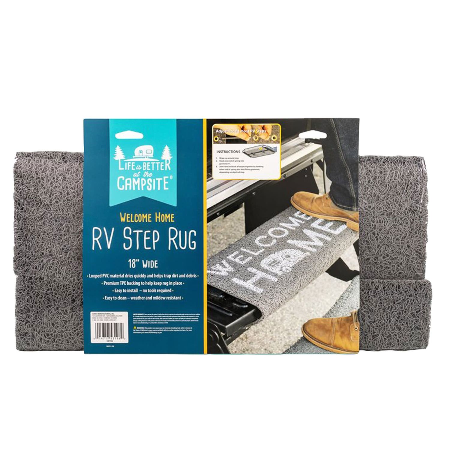 RV Step Rug 17.5”x18” Welcome Camper