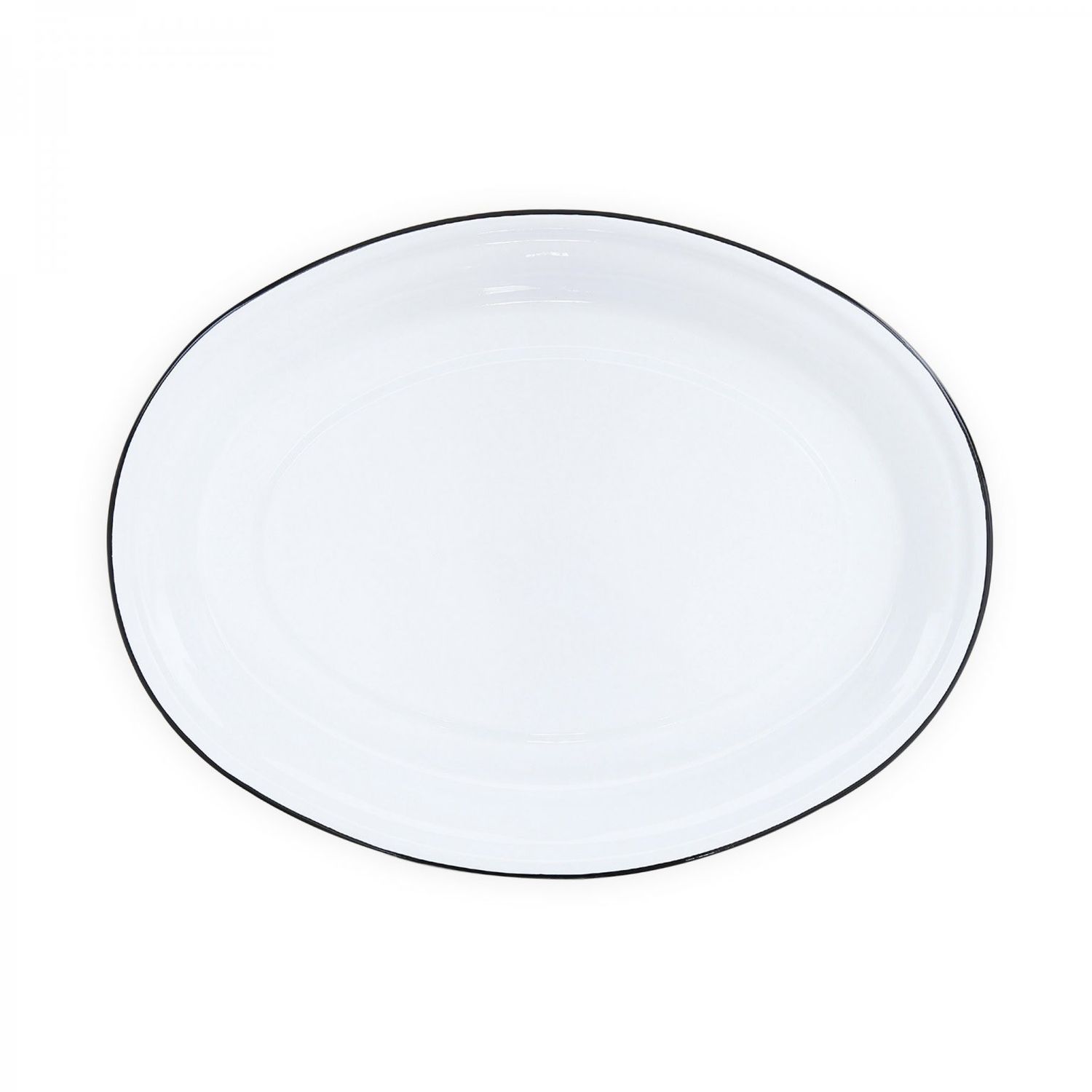 Oval Platter 17.5&quot;, Black Rim by Crow Canyon