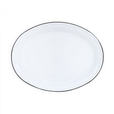 Oval Platter 17.5&quot;, Black Rim by Crow Canyon