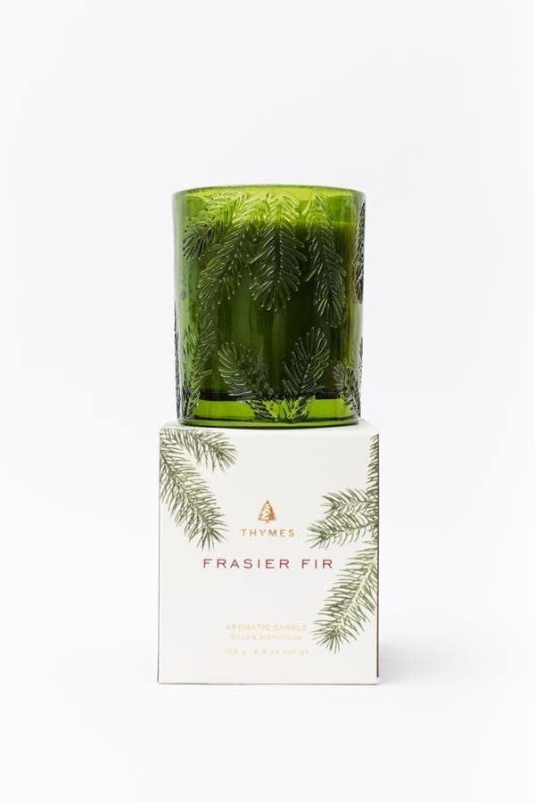 Frasier Fir Molded Green Glass Candle
