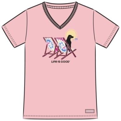 Clearance Tie Dye Dog Beach Chairs Short Sleeve Crusher-Lite Vee