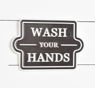Clearance - Wash Hands Tin Sign
