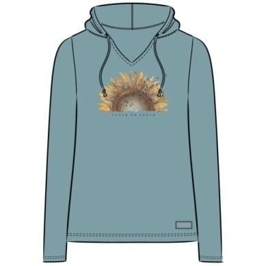Sunflower Dew Peace on Earth Long Sleeve Crusher-Lite Hooded Tee