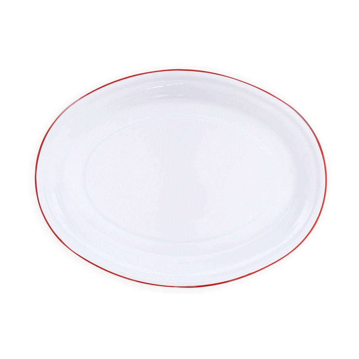 Vintage Oval Platter Red Rim
