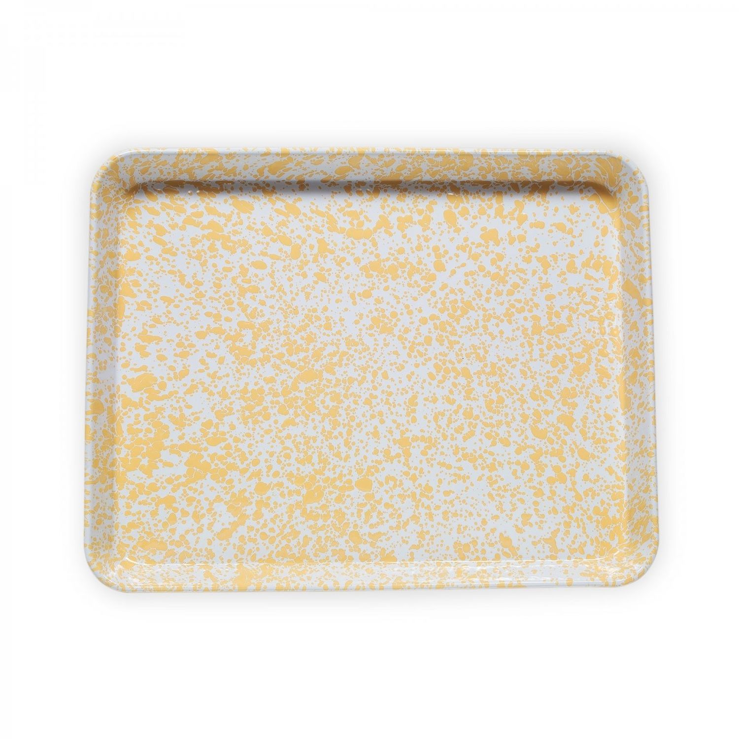 Large Jelly Roll Tray Yellow Splatter 16.25x12.5 by Crow Canyon Splatterware Enamel