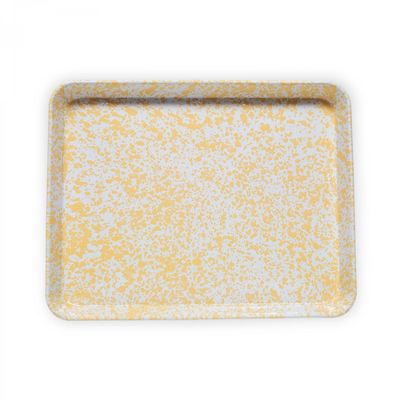 Large Jelly Roll Tray Yellow Splatter 16.25x12.5 by Crow Canyon Splatterware Enamel