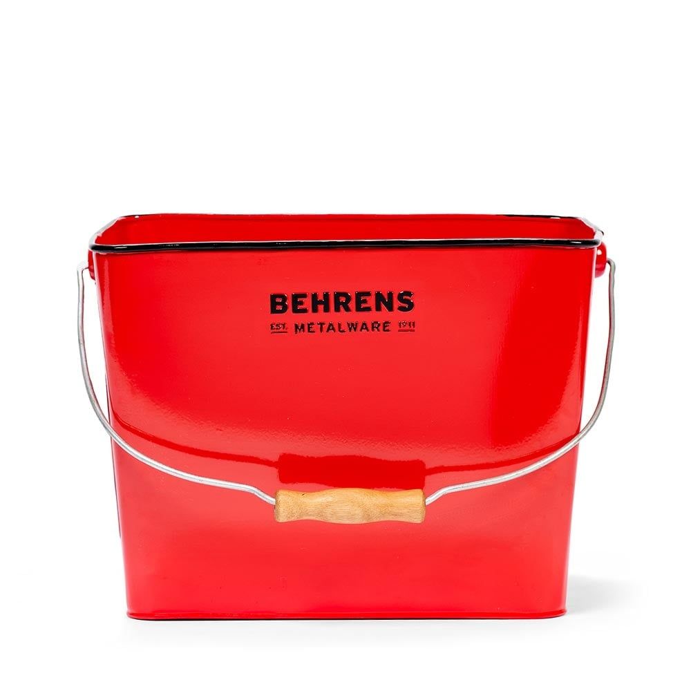 Red Rectangular Galv Steel Bucket 3.25 Gal