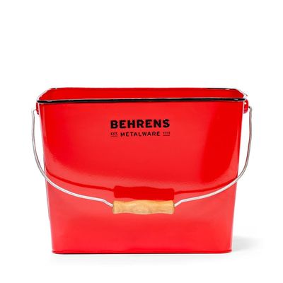 Red Rectangular Galv Steel Bucket 3.25 Gal