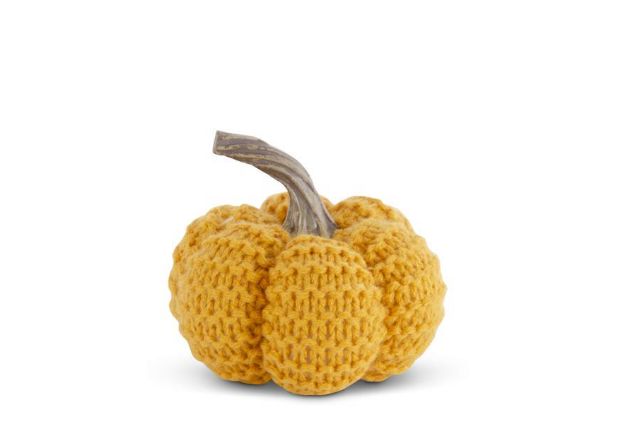 Golden Yellow Knit Pumpkin 4.5”