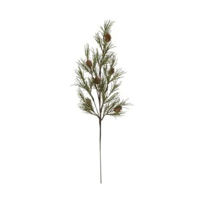 Faux Jack Pine Pick w/ Pinecones &amp; Glitter 24” H