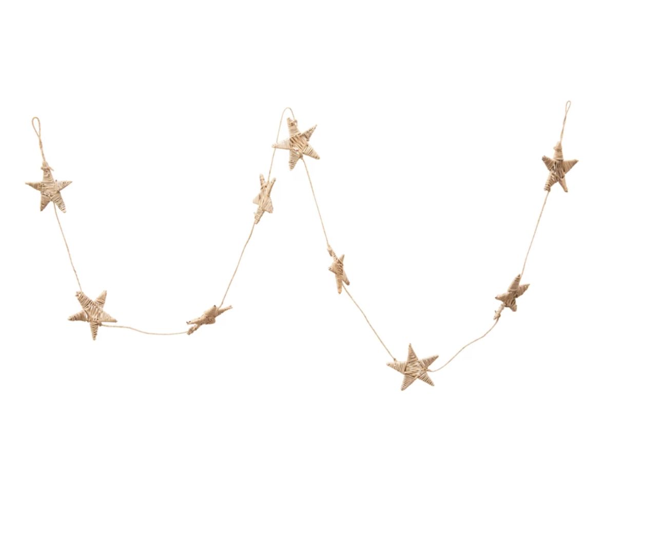 Hand-Woven Dried Natural Lava Star Garland