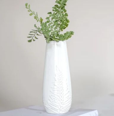 Fern Pattern Vase 10.75”