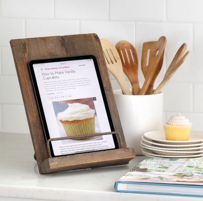 Aged Wood Cookbook Stand