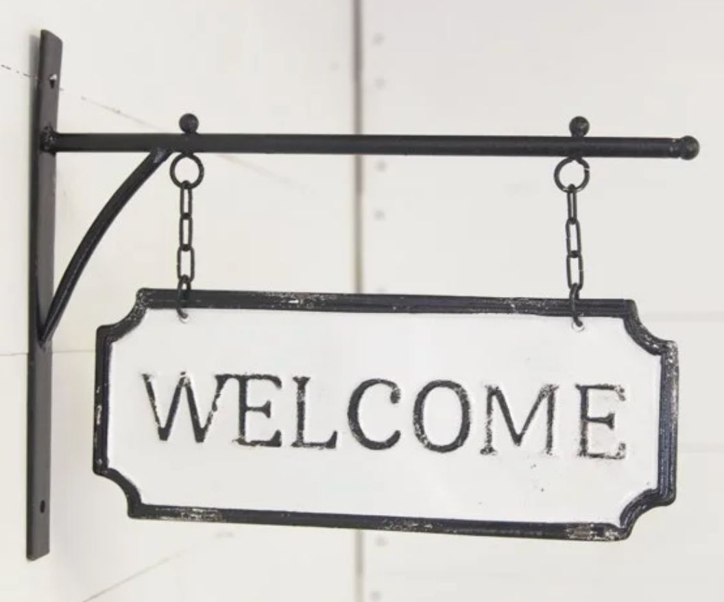 Wall Welcome Tin Hanger