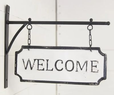 Wall Welcome Tin Hanger