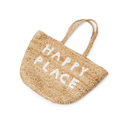 Happy Place Jute Tote Bag 15x12